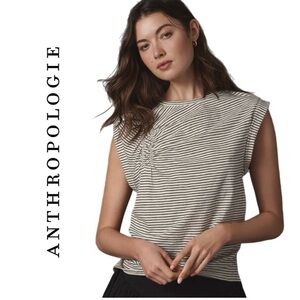 Anthropologie Pilcro Striped Muscle Tee in Black and White